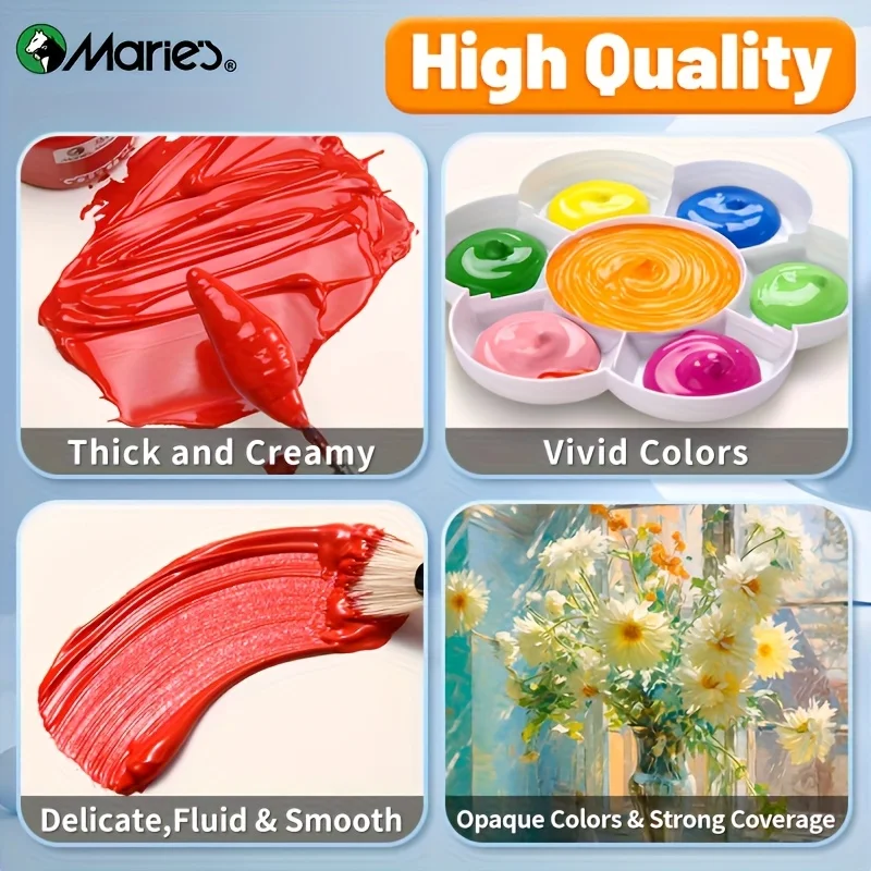 Gouache Paint Set 36 Colors 12mL/0.4oz, Professional Tempera for Canvas, Paper, DIY Projects, Crafts, Perfect for Artist & Adult