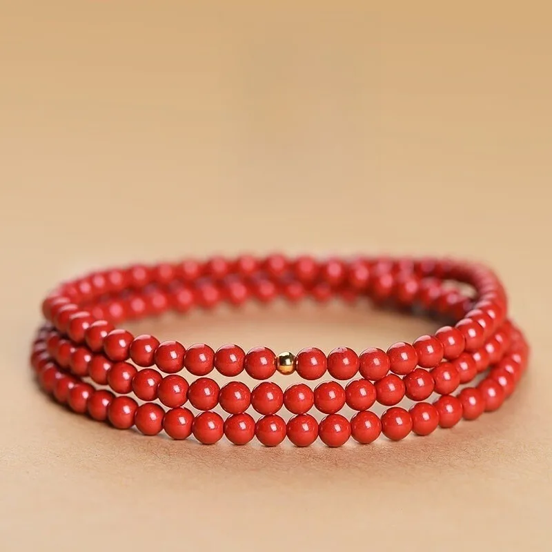 

Браслет из киновари с несколькими кругами, нишевый дизайн, модные и универсальные украшения