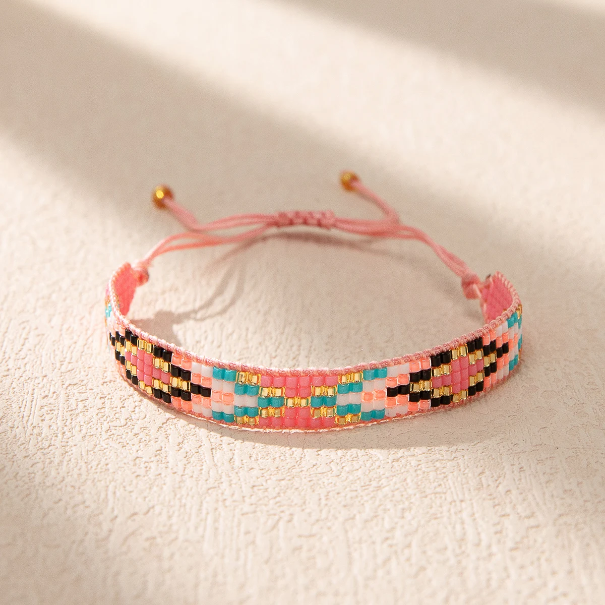 BLUESTAR Miyuki Colorful Beaded Bracelet Adjustable Rope Chain Charm Bracelet for Women Fashion Boho Jewelry Handmade Gift - view 2