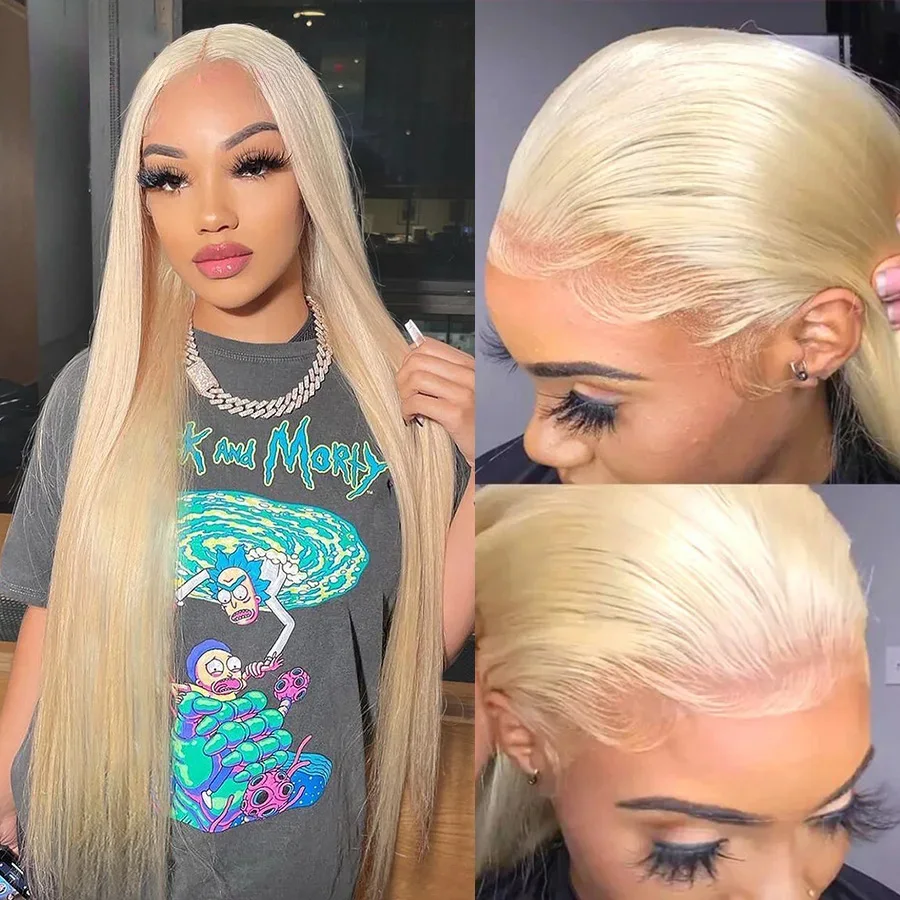 

250 Density 613 Honey Blonde 13x6 HD Lace Frontal 100% Human Hair Wig Brazilian Colored Bone Straight 13x4 Lace Front Wigs