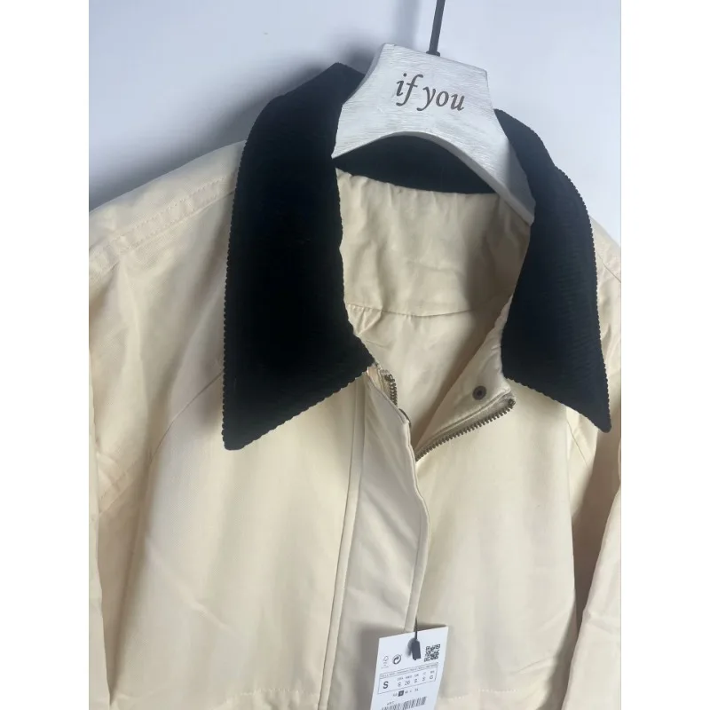 Autumn Winter Warm Jacket Women's Corduroy Patchwork Lapel Long Sleeves Coat Parkas Cotton Padded Jacket Womens Winter Clothing