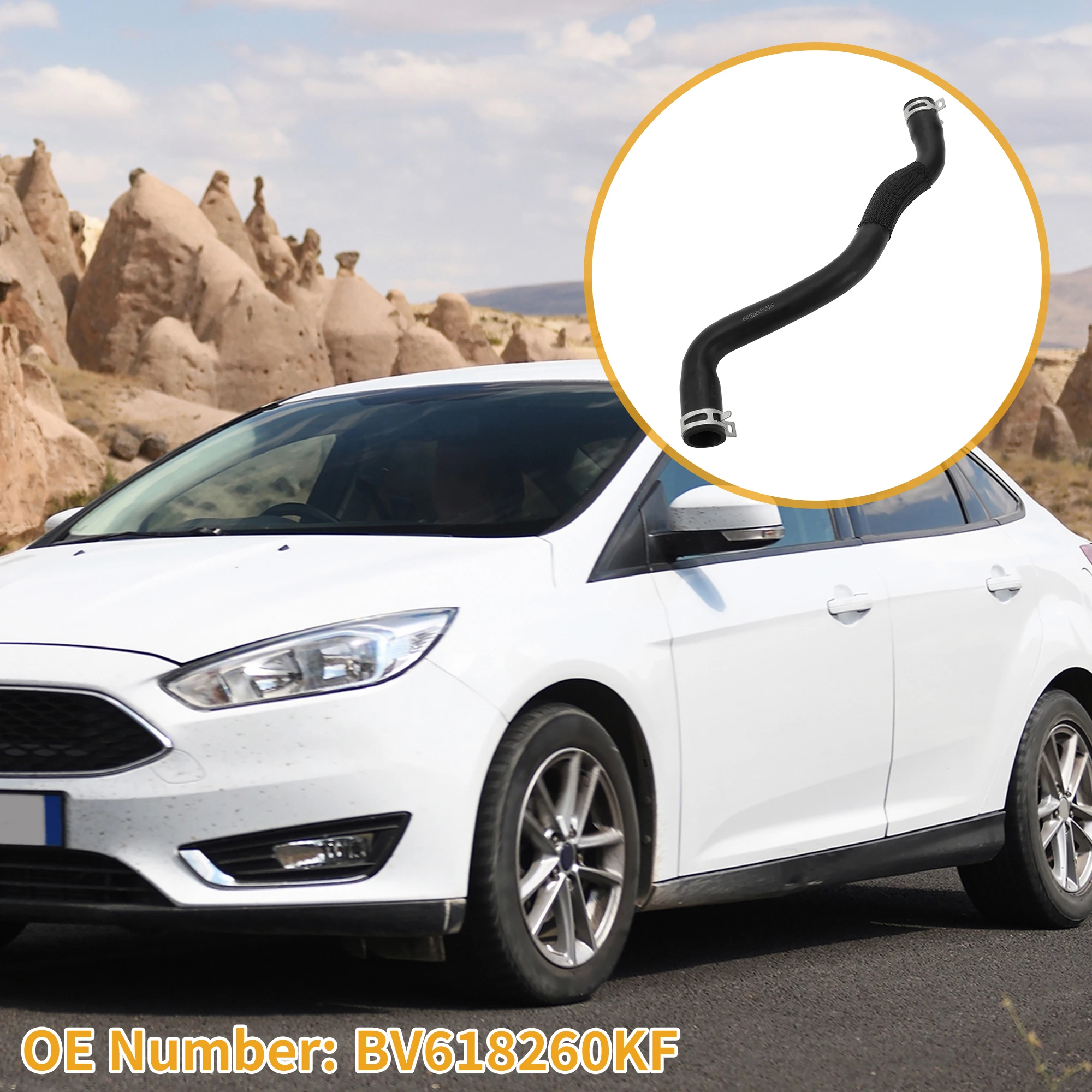 UXCELL Radiator Hose No.BV618260KF Upper Coolant Water Hose Pipe for Ford Focus Mk3 1.6 2.0 2010-2020 Black Good Sealing