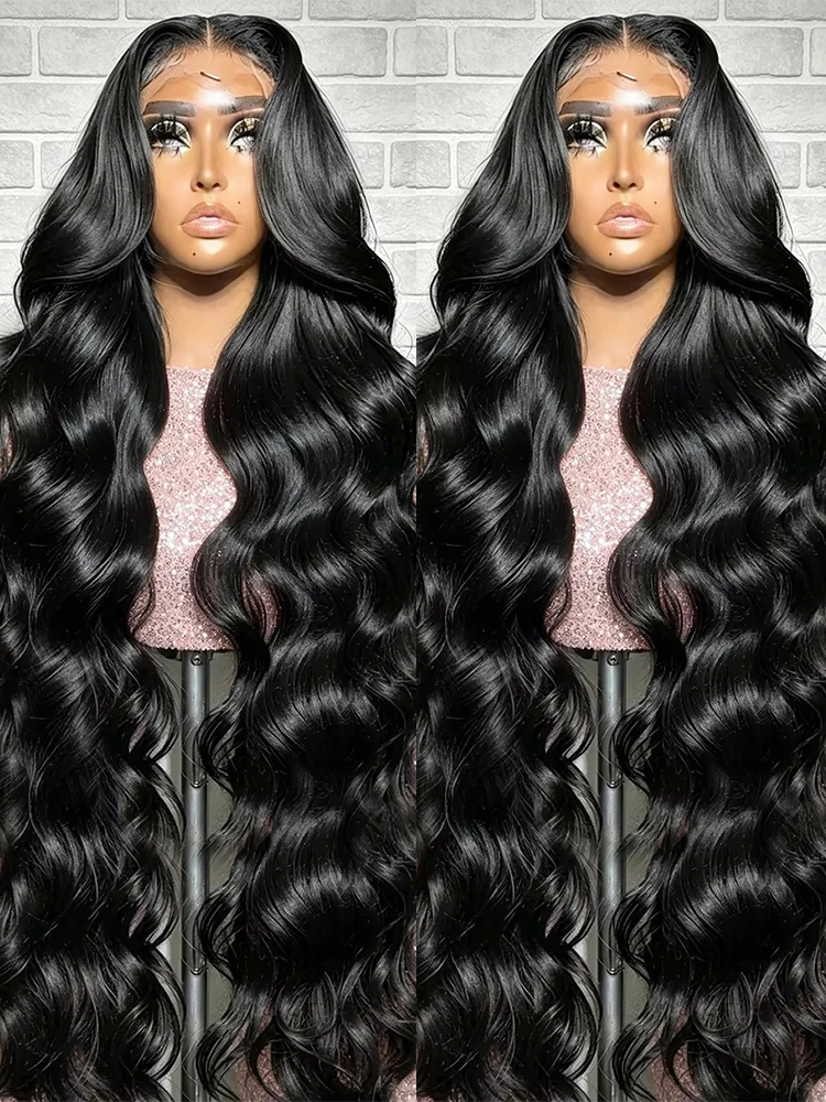 250 Density Body Wave 13x4 13x6 HD Transparent Lace Front Wigs 360 Full Lace Front Human Hair Pre Plucked Brazilian 7x5 Glueless Wigs 100% Human Hair Wigs For Women 44 Inch Natural Hairline With Baby Hair