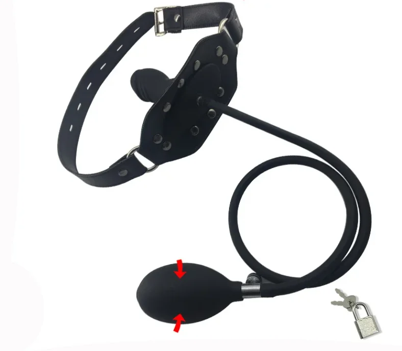 SM Liquid Silicone Inflatable Training Bondage Mouth Gag Oral Stuffed Open Penis Mouth Passion Couple Flirting Restriants SexToy