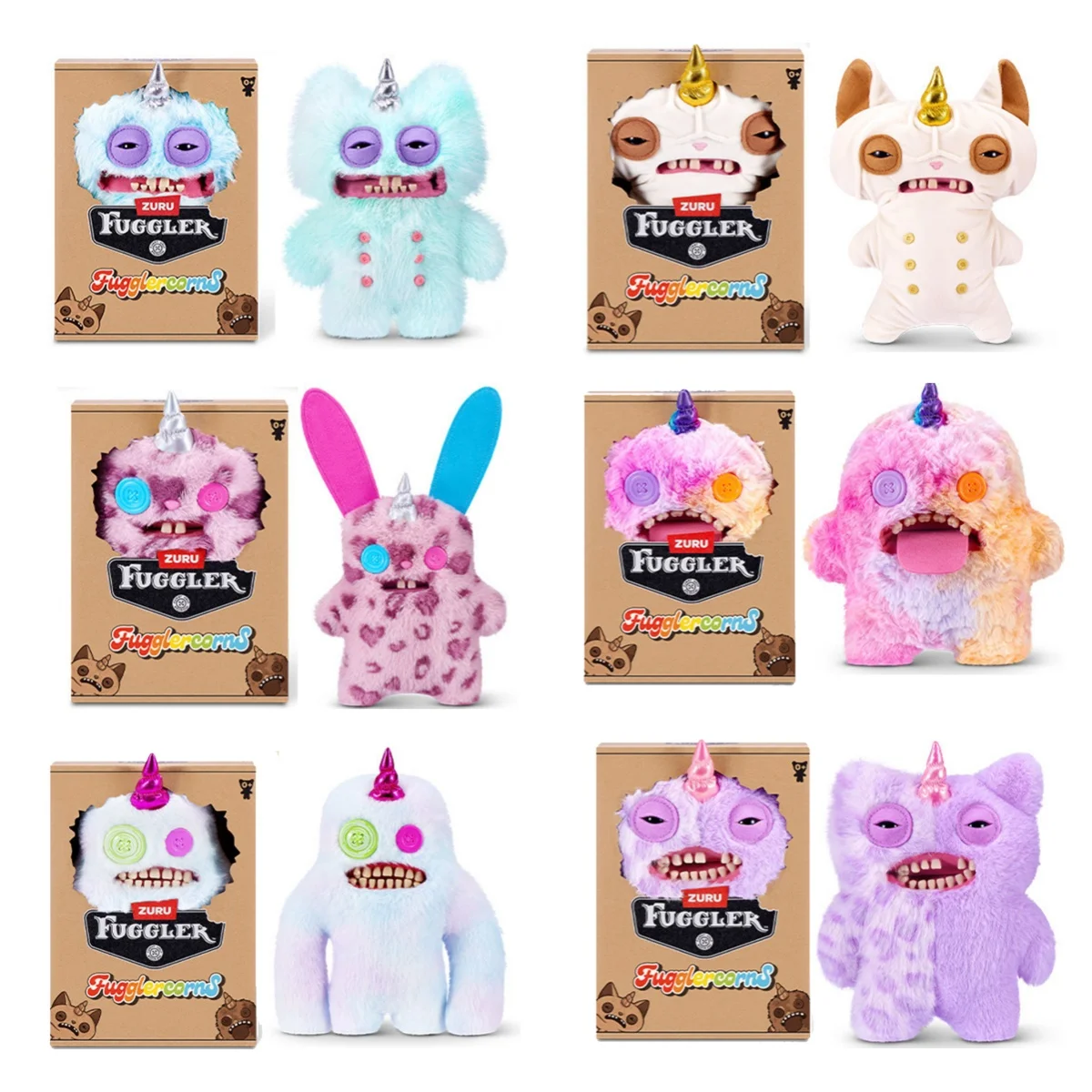 

Fuggler Original Baddies Monster Plush Doll Unicorn Hairless Cat Rabbit Lord Long Ears Rabid Rabbit Annoyed Alien Toys Gift