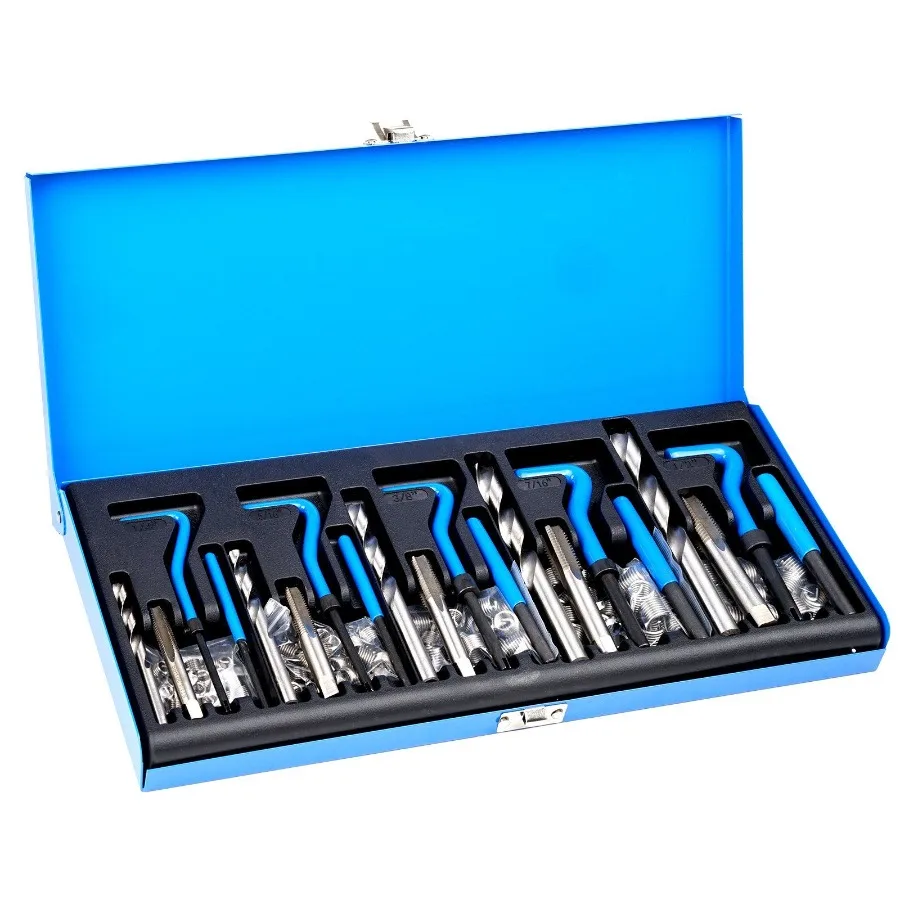 

131 PCS Helicoil Thread Repair Kit SAE Tool 1 4 5 16 3 8 7 16 1 2 in UNC