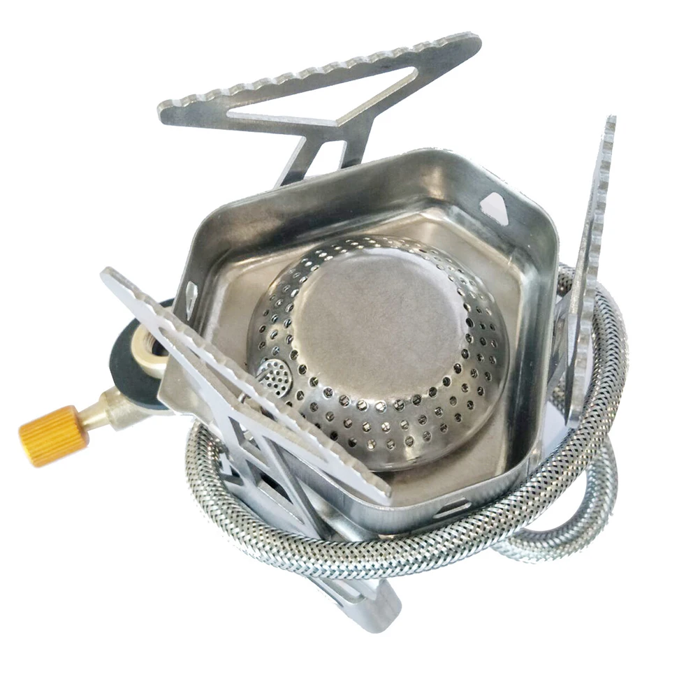 

Windproof Stove Thickened Stainless Steel Foldable Camping Gas Stove Portable Outdoor Picnic Cooker High Efficiency Flame Alloy