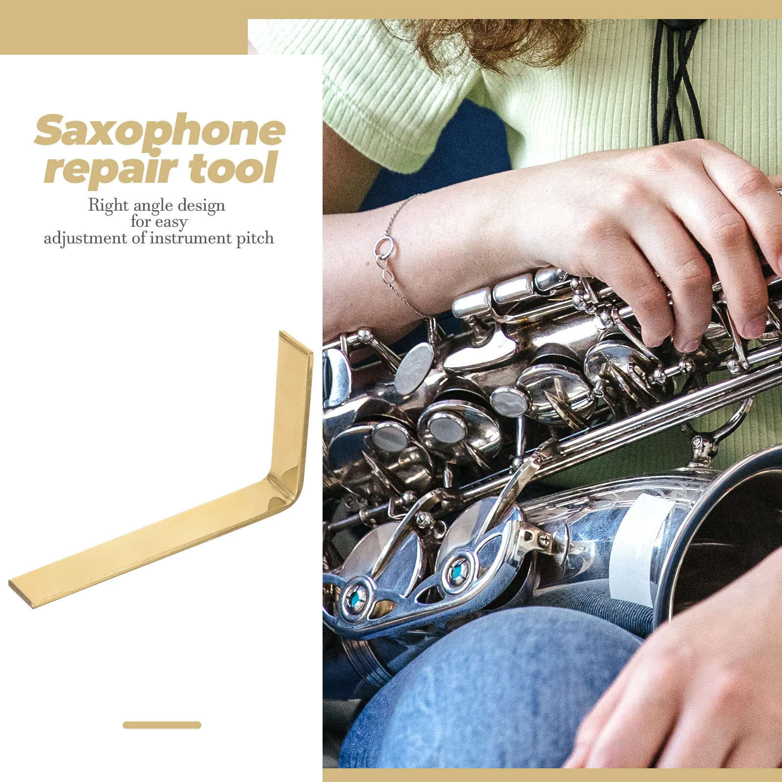 

Saxophone Repair Tool Brass Right Angle Leveling Instrument For Woodwind Clarinet Bassoon Flute Maintenance Accessory