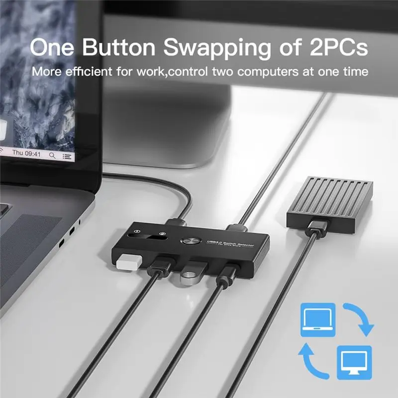 A23F-Upgrade TYPE C+USB3.0 Switch 2 In 4 Out Printer Sharer Keyboard And Mouse/Scanner USB C KVM SWITCH