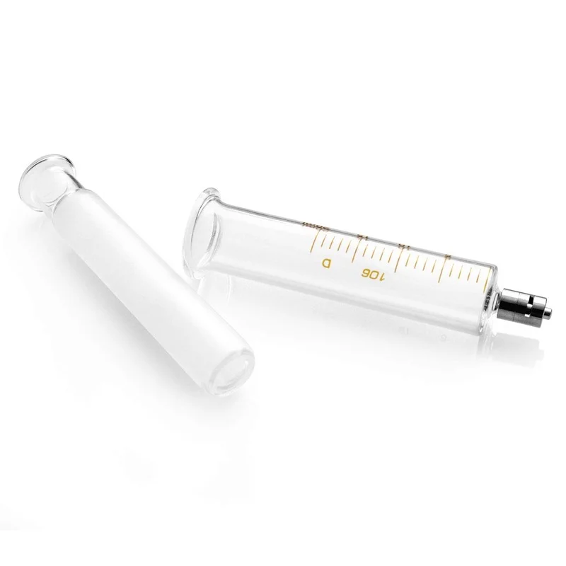 2 Pack Luer Lock Reusable Glass Syringe with No Needle, 5ml/20ml