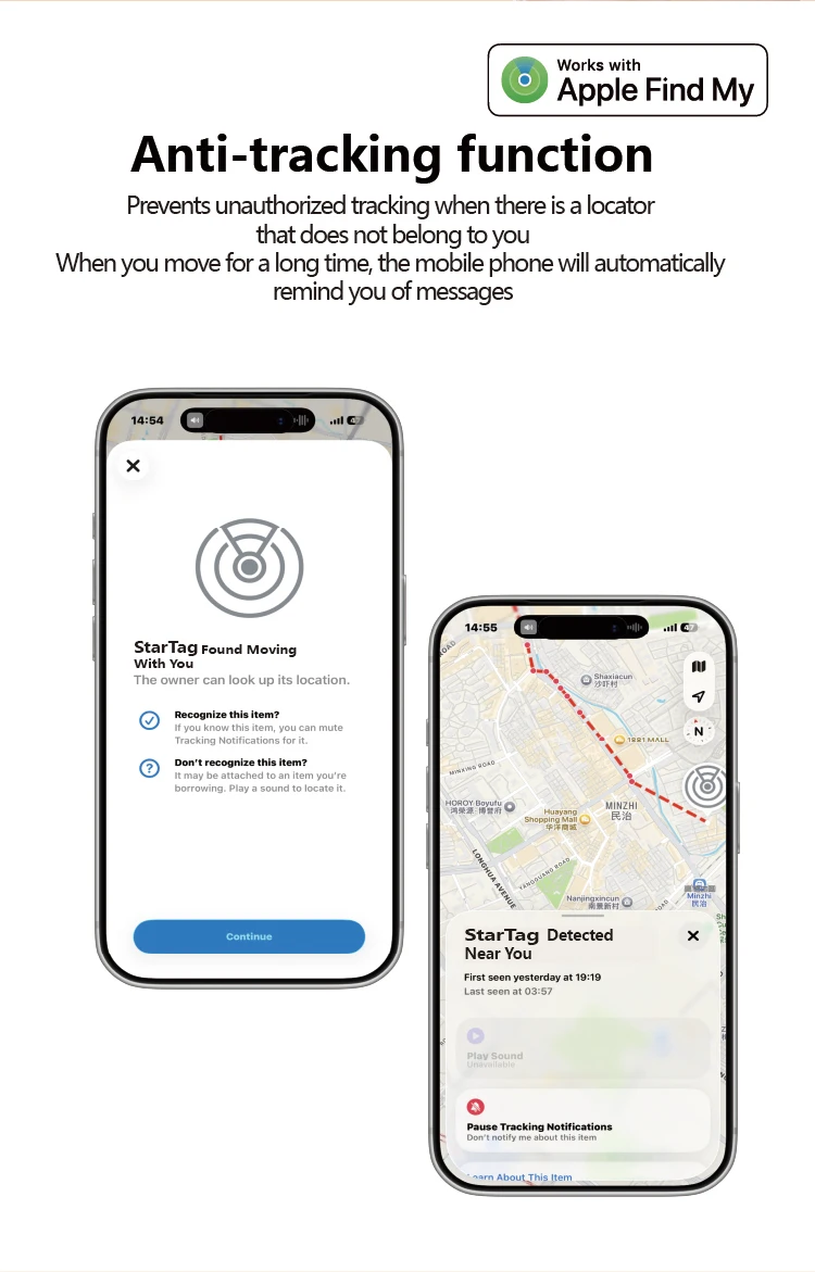 Dual-system Smart Tracker With a Lanyard Pets Elderly Children Anti-loss IOS and Android Air Tag Smart Tag