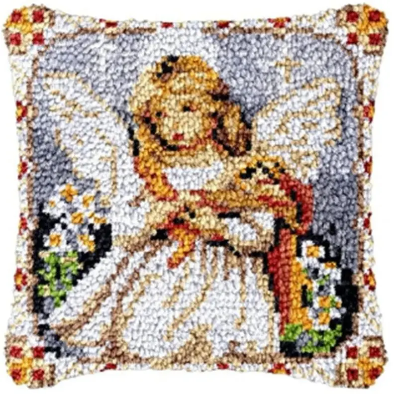 Cartoon Embroidery Latch Hook DIY Hand Knitted Embroidered Pillow Latch Hook Rug Kits Smyrna Package Carpet