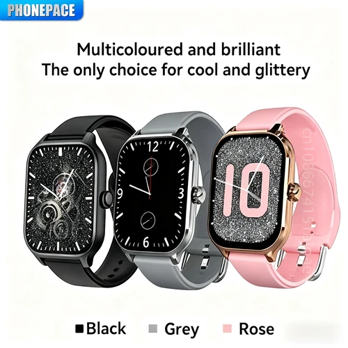 Imagen 2 del producto Reloj inteligente PHONEPACE C20, pantalla HD de 1,77 pulgadas, Bluetooth, llamada, mensaje, alerta, modo deportivo, reloj inteligente para hombres y mujeres