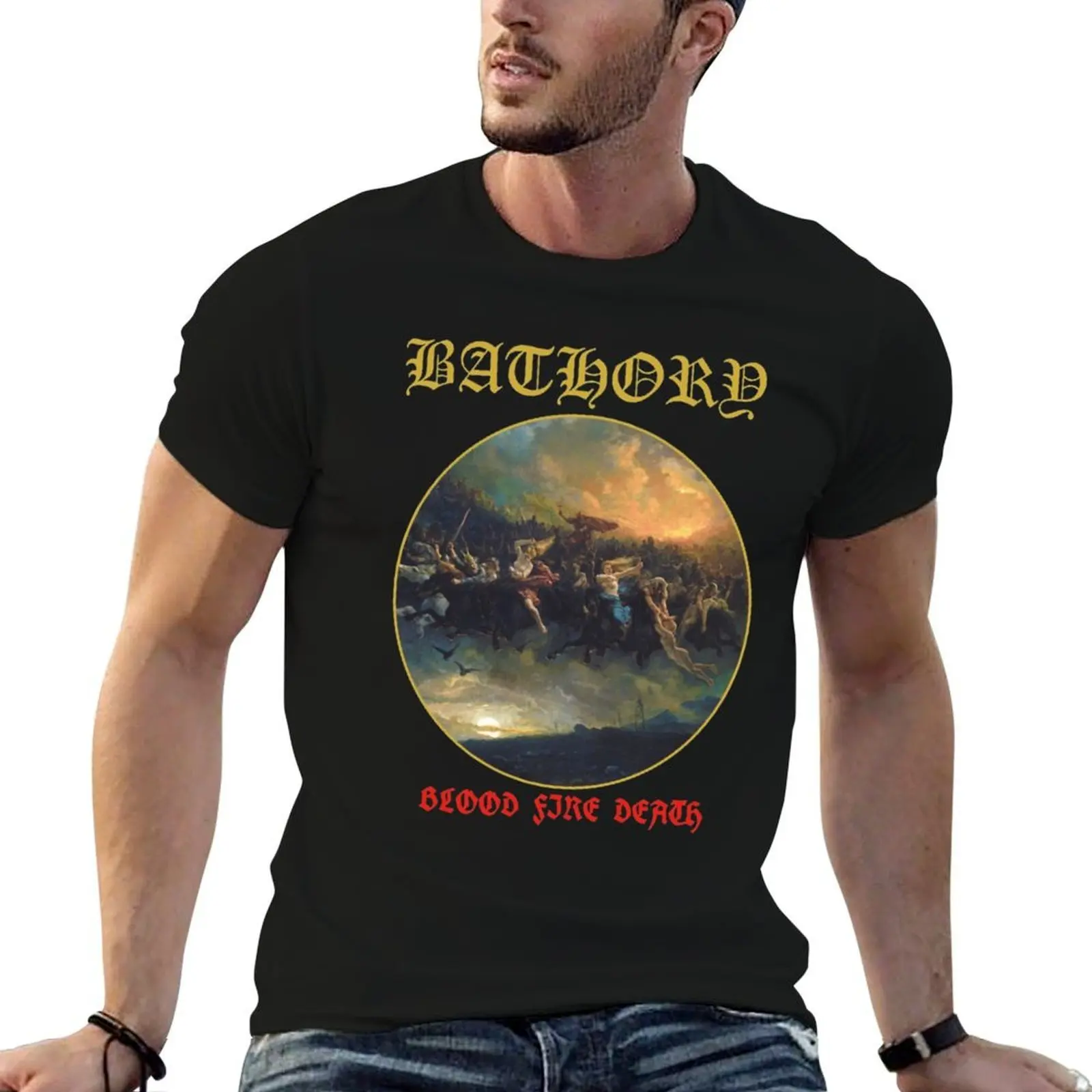 

Bathory Band оригинальный логотип Fanart Blood Fire Death футболка мужская хлопковая футболка мужская роскошная футболка