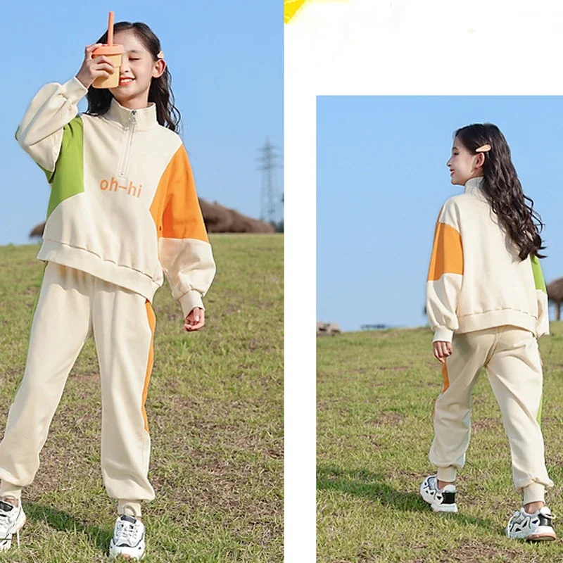 Children\'S Clothing Sets Girls Sports Suits Spring New Long-Sleeved Sweater+Pants Casual Girls Autumn Clothing For Teens 3-13Y