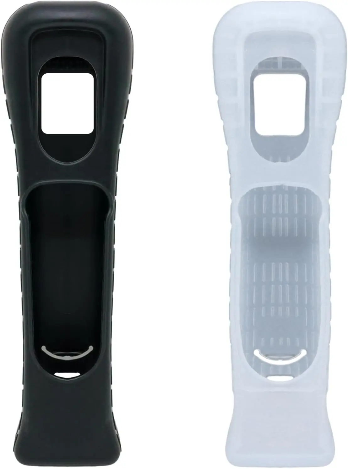 

2pcs Black and White Replacement Extended Silicone Protective Skin Case Cover for Nintendo Wii Motion Plus Remote Controller