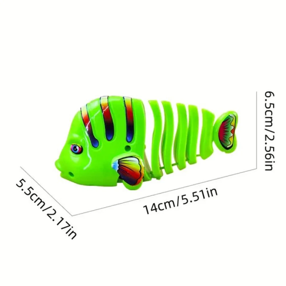 Plastic Wind-Up Wiggle Fish Toys Running Clockwork Classic Toy Newborn Spring Toy Toys for Children