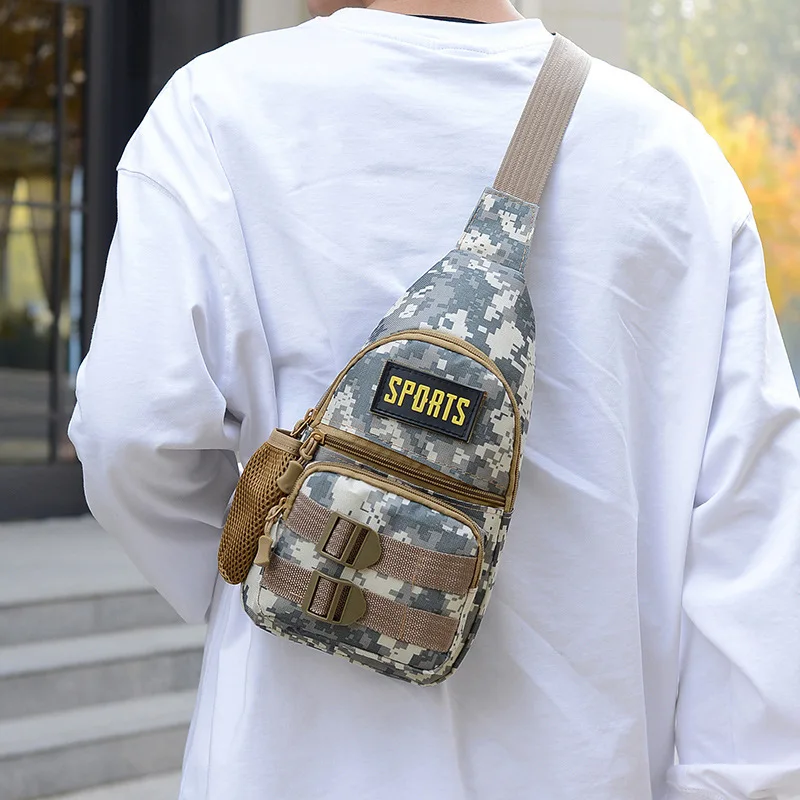Men's Women's Camouflage Chest Bag, Sports Hiking Bag, Fashionable Crossbody Bag, Men's Single Shoulder Travel Chest Bag