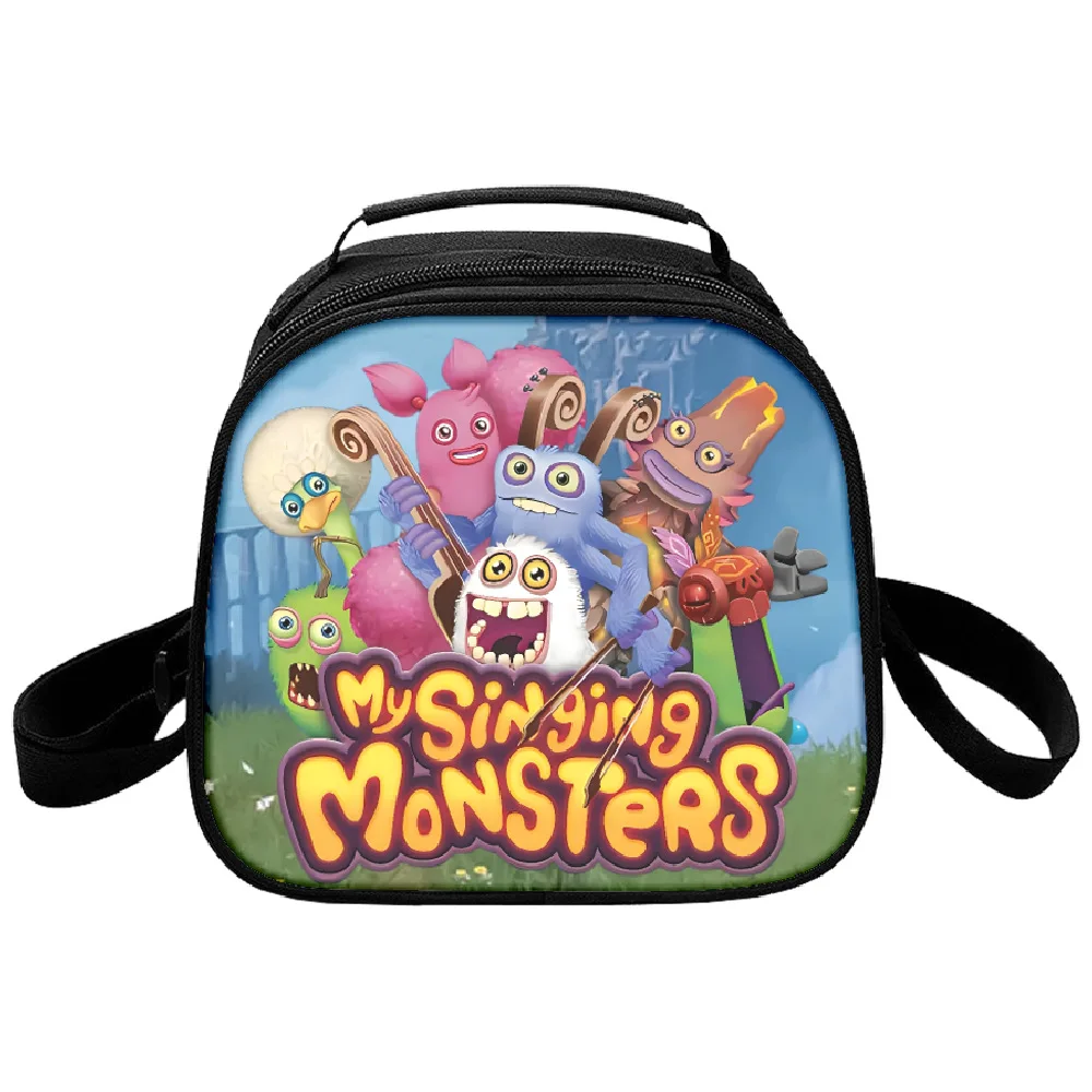 

Hip Hop Crossbody My Singing Monsters Semicircle Lunchbox Thermal insulation Food Lunch Bag 3D Print Handbags Ice Bags