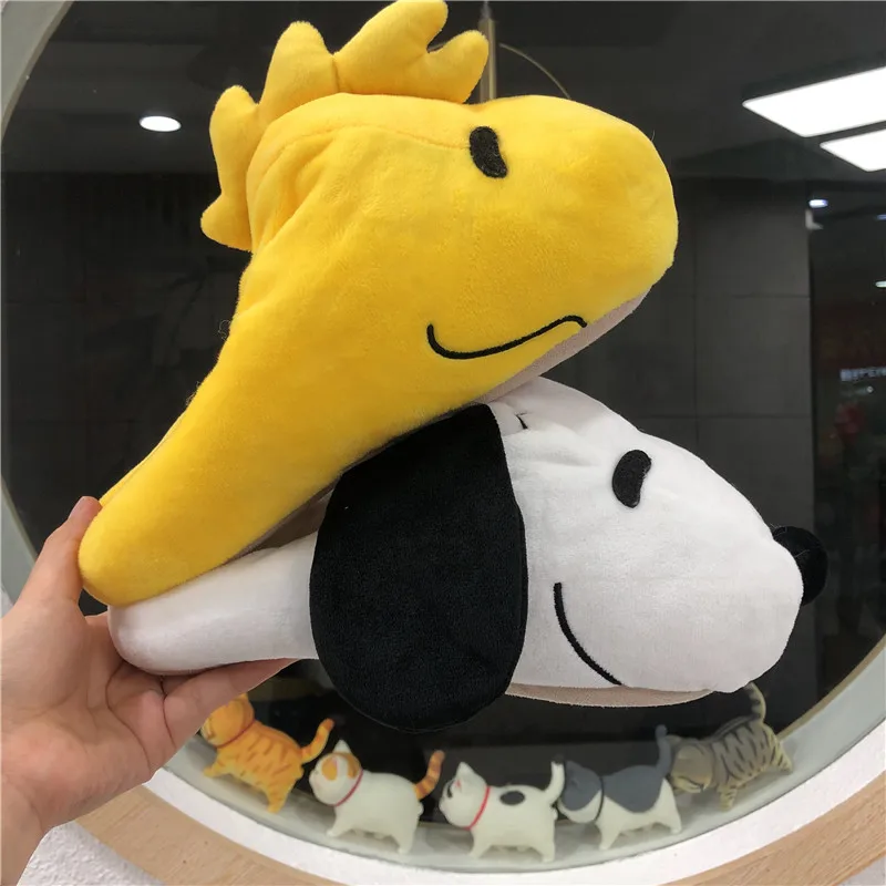 Snoopy and Woodstock Home Floor Slippers Home Shoes Super Soft Women's Average Size 35-40 Peanuts Cartoon Anime Plush Toys