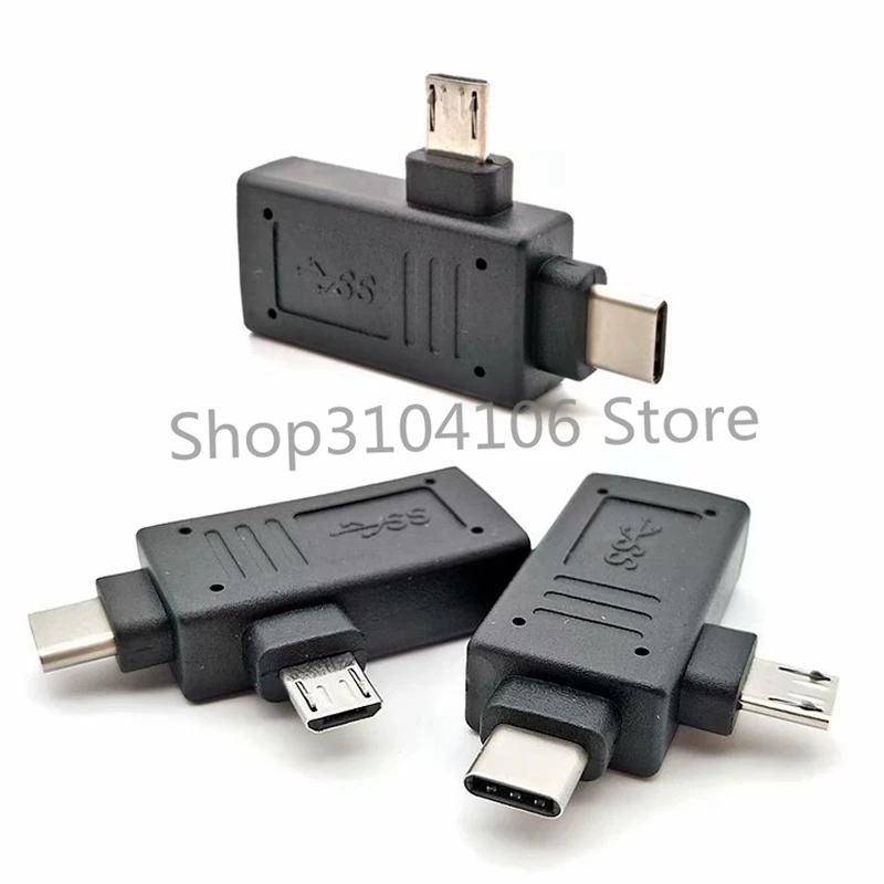 Otg usb 3.1 type c + micro usb ذكر إلى usb 2.0 usb 3.0, أنثى محول موصل, 2 في 1 محول