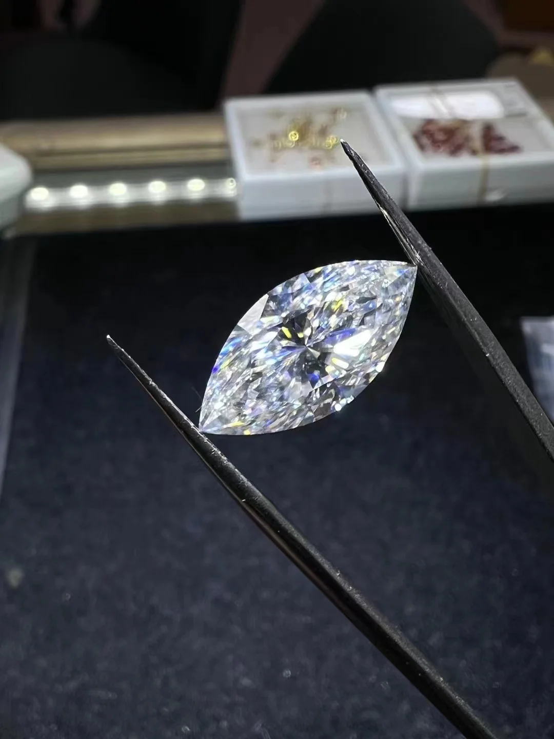 Real Moissanite 1.5x2.5~7x14mm Marquise shape White D color Lab Grown Diamonds Pass Test With GRA Certificate For Jewelry Inlay
