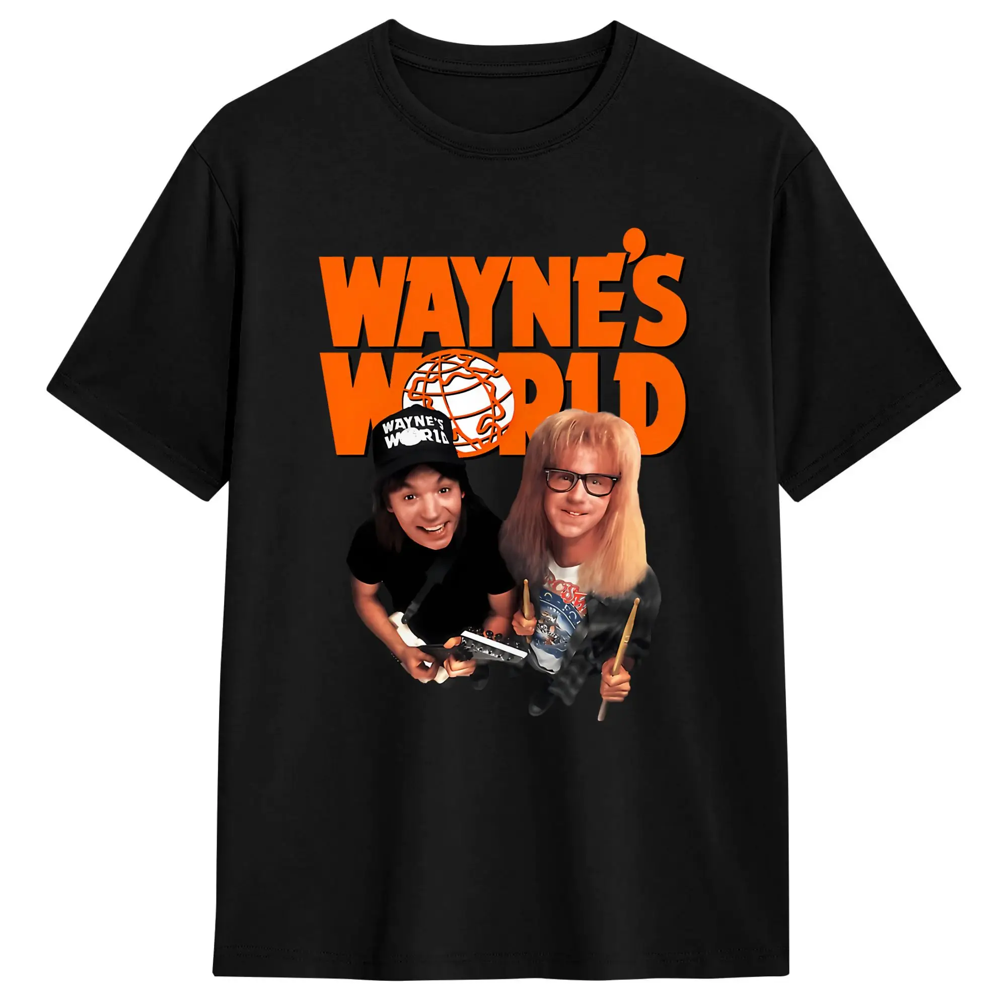 Vintage T Shirt Beach Wayne’s World Novelty T-Shirts  100 Cotton Tee Shirt for Men Y2K Fun Loose Short Sleeve Clothing