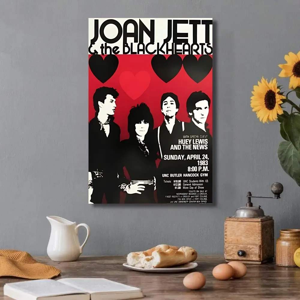 Pósteres de Joan Jett y los corazones negros, papel Kraft, póster Vintage, arte de pared, pintura, estudio, arte estético, pegatinas de pared de tamaño pequeño