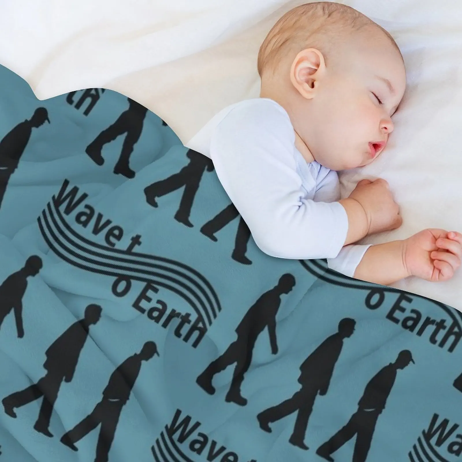 Wave to Earth - Black Stencil Throw Blanket Heavy Blankets For Baby Summer Summer Beddings Blankets