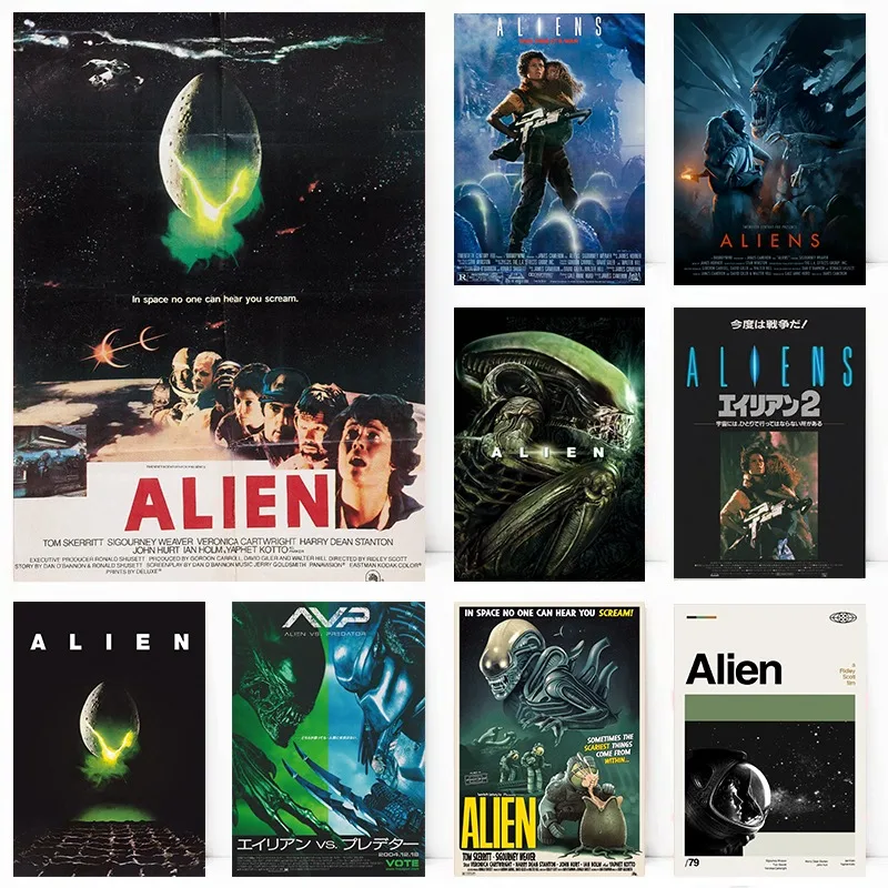 Classic Fiction Sci-Fi Movie Alien/Aliens Film Retro Poster HD Printed Canvas Painting Wall Art Pictures Home Interior Decor