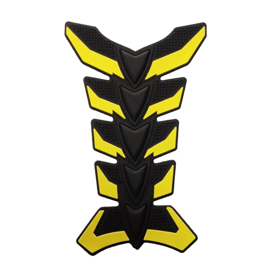 

20cm Yellow Rubber Fishbone Motorcycle Modified Oil Tank Pad Decal Sticker