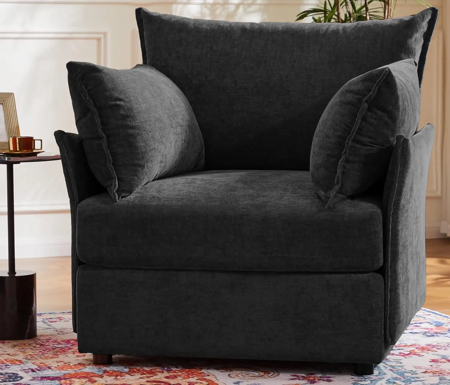

Oversized Accent Chair, Upholstered Modern Sofa Chair with Removable Backrest & Detachable Cover, 24.5" Deep Seat Large