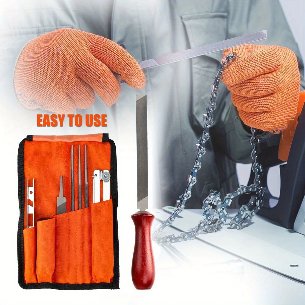 Advanced chainsaw sharpening set - durable steel vise and file combination