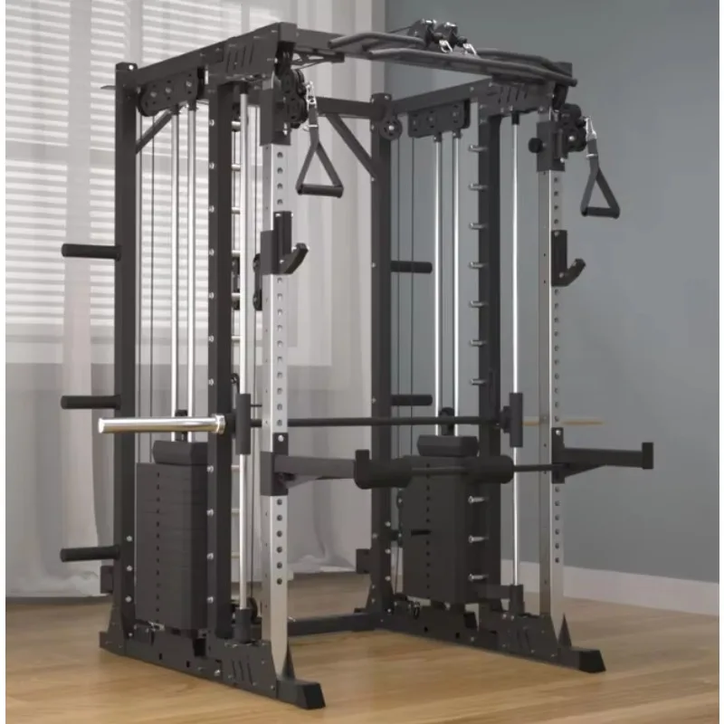 Squat Rack, Bench Press Rack, Smith Machine, and Gantry Rack - Versatile High and Low Pull Barbell Racks for Fitness Training