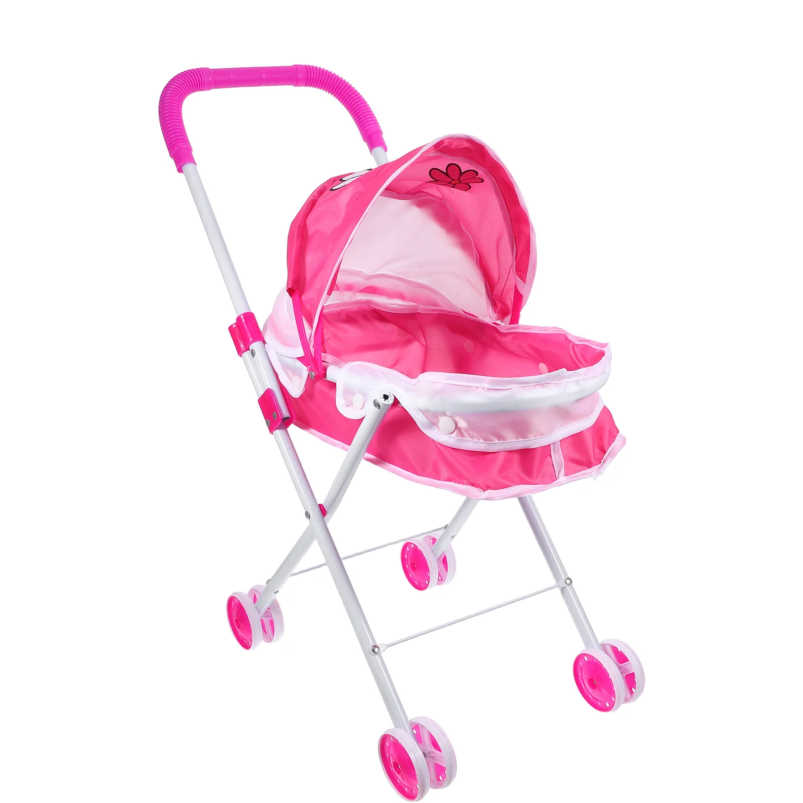 Mini Realistic Baby Carriage Stroller Toy for Girls Pretend Play Shopping Cart Toddler Accessories Lightweight Stable