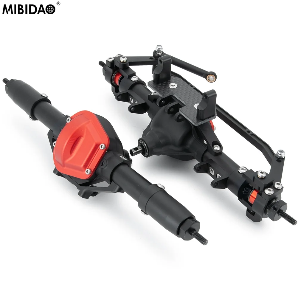 

MIBIDAO Aluminum Alloy Front/Rear Straight Axle for 1/10 RC Crawler Car Axial SCX10 90047 Wrangler Axle Upgrade Parts