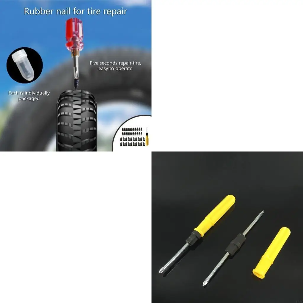 

Car Vacuum Tire Repair Rubber Screw Nails + Screwdriver Fast Tool Set
