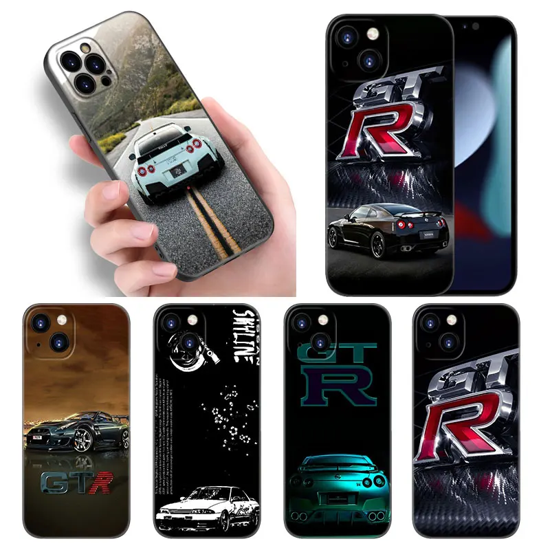 Skyline GTR R32 Phone Case For Apple iPhone 12 13 Mini 11 14 15 Pro Max 7 8 Plus X XR XS SE 2020 2022 Black Silicone Case