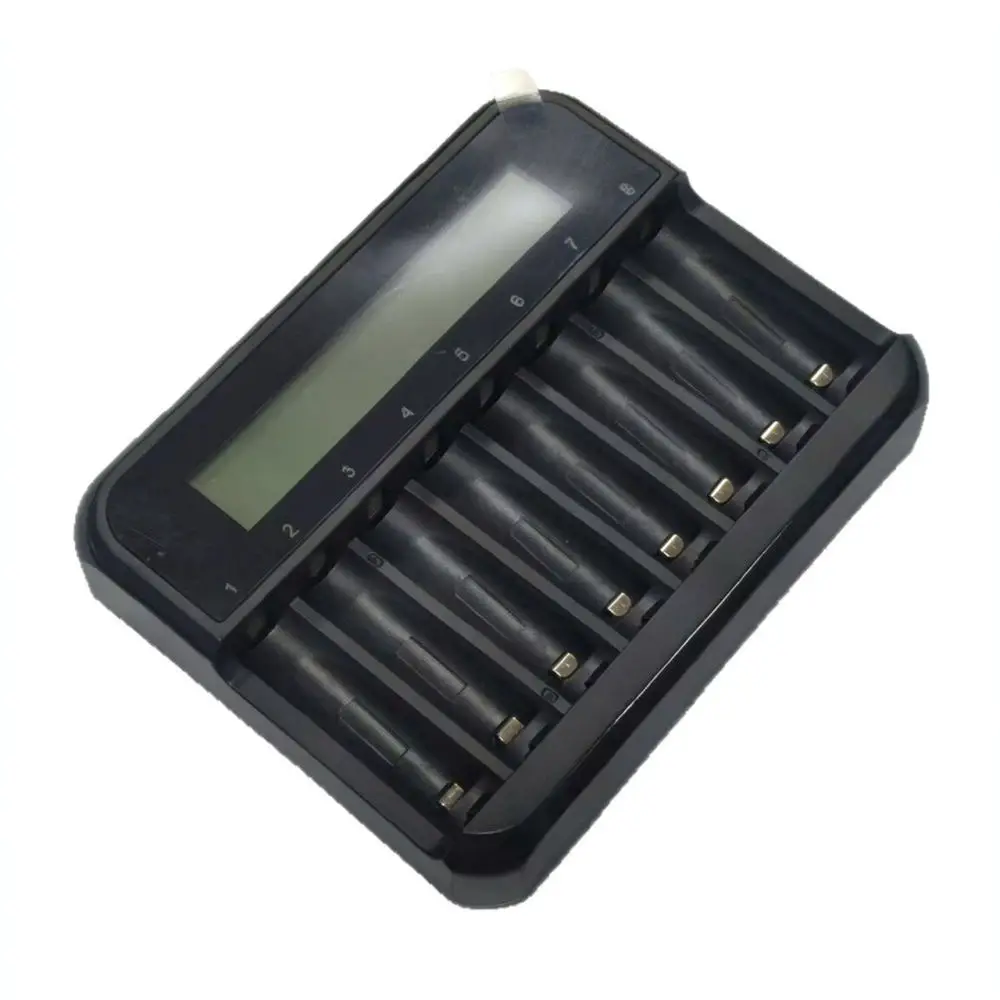 Intelligent Lithium Battery Charger 8 Slots USB C Input LCD Display Charging Dock For AA AAA Rechargeable Batteries