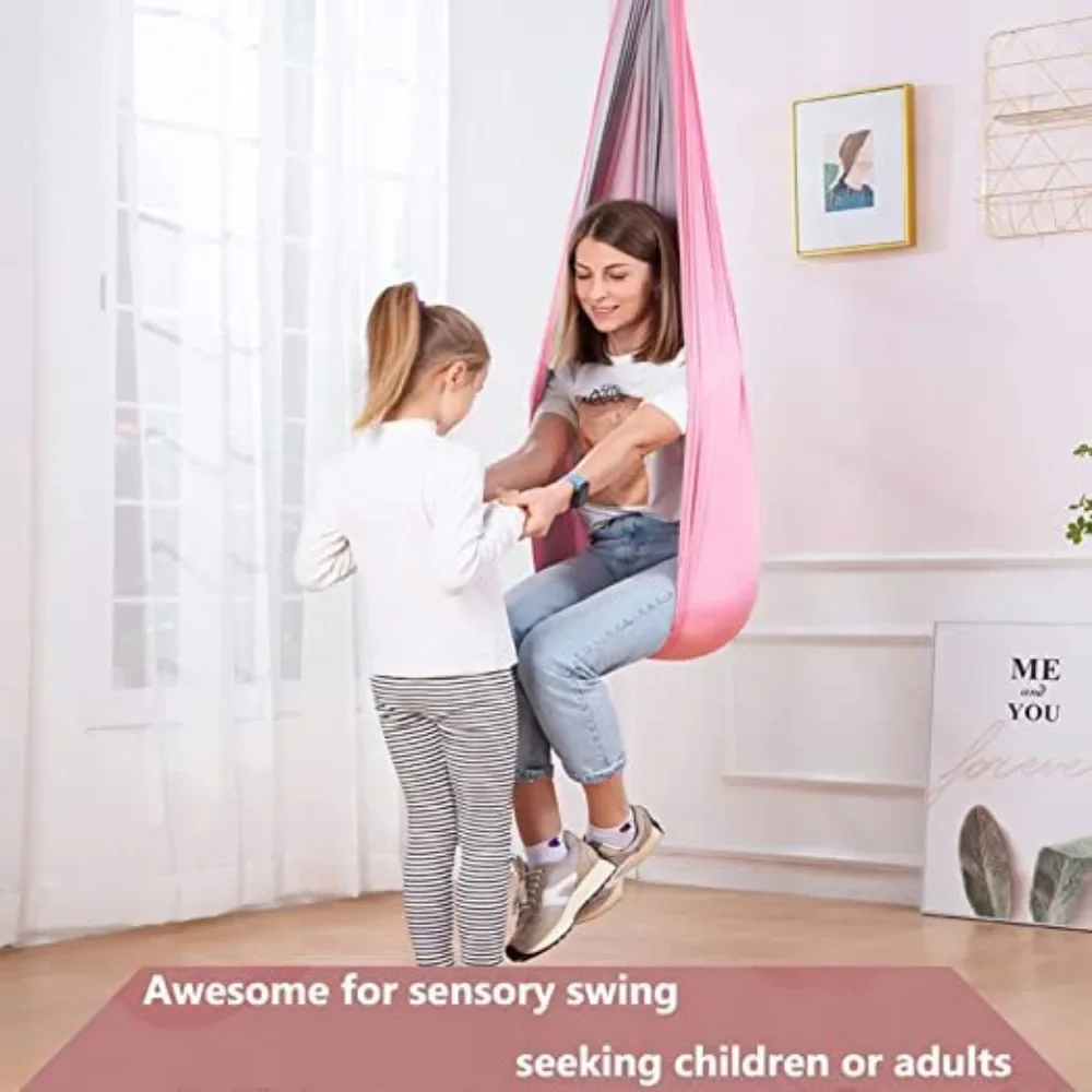 Portable Kids Swing Toy Set Therapy Elastic Hammock Hanging Chair Home Rooms Indoor Yoga Suspension Beds Sensory Autism Kids New