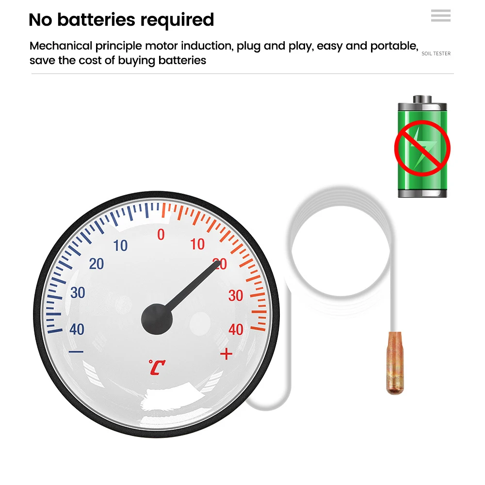 Dial Thermometer Capillary Temperature Gauge - 40 ℃ to 40 ℃ or 0 ℃ to 120 ℃ water & oil with Sensor Probe Liquid water thermomet