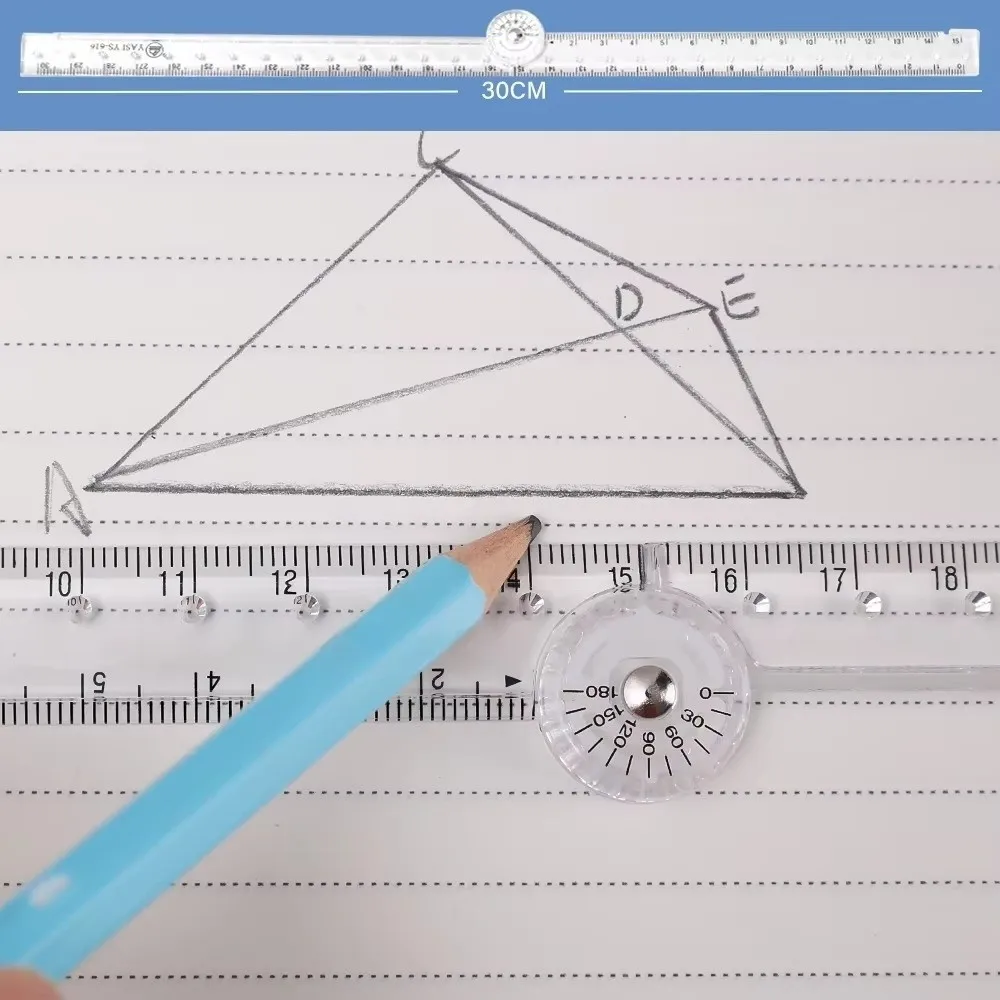 Creative Portable Acrylic Ruler Transparent 30cm Length Plastic Ruler Lightweight Straight Edge Drawing Ruler Office Use