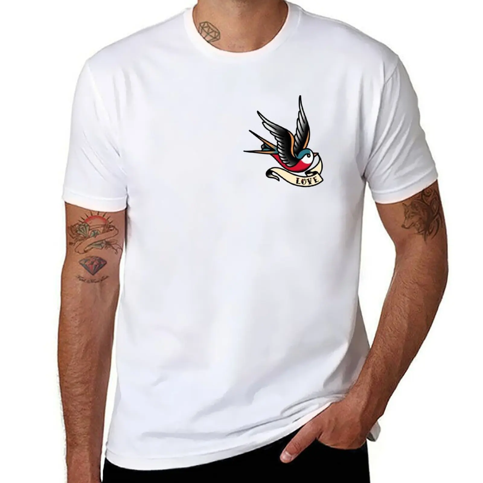 

Traditional Swallow - Love T-Shirt man t shirts for men casual t shirt for man 100 percent cotton T-Shirt