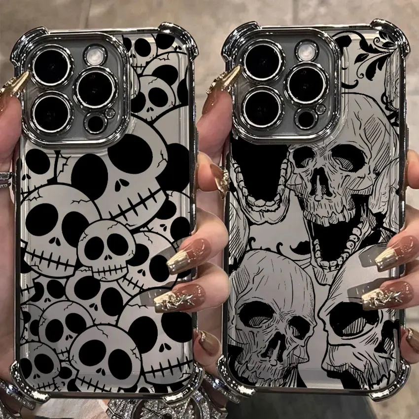 

Cute Classic Halloween Bone Skull Case For Samsung Galaxy A56 A55 A54 A52 A53 5G A36 A34 A35 A33 A50 A73 A26 A25 A16 Phone Cover