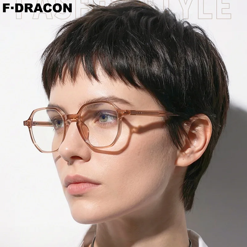 

New Board Glasses Frame Retro Multi sided Women's Glasses Frame Anti Blue Light Optical Prescription Frame Female TR4005