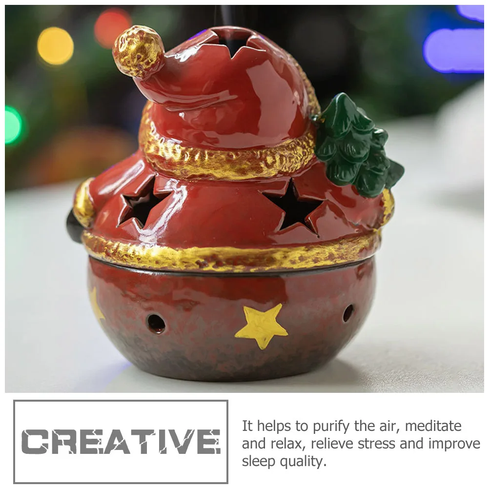 

1Pcs Santa Claus Censer Creative Ceramic Aroma Stove for Indoor Air Purification Relaxation Sleep Quality Santa Claus Censer