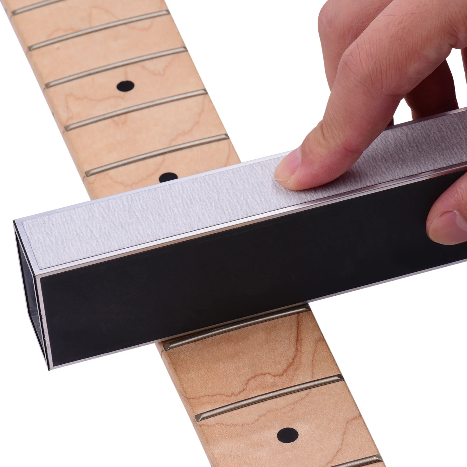 Gitarrenbund Nivellierbalken Gitarrenbund Nivellierstange 20 cm mit Ersatz Schleifpapier Gitarrenwartungswerkzeug Gitarrenbundnivellierer – Detail 6