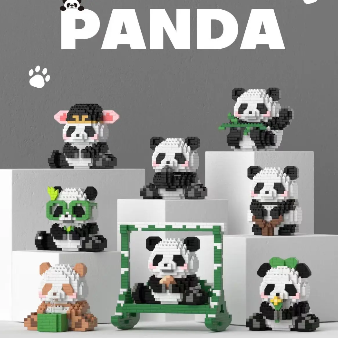 Bloques de construcción de Panda 3d para niños de 4 a 6 años, juguete educativo para niños, Micro bloques de construcción, juguete de ladrillo,