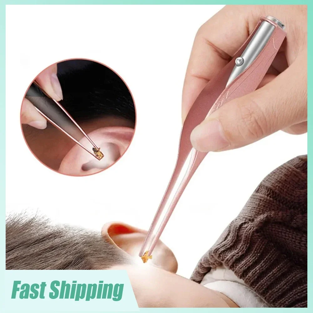 

1pc Universal Household Visible Ear Wax Clean Care Tool Earpick Earwax Removal Tools with Flashlight Earwax Cleaner Tweezers