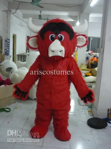 Mascote dos desenhos animados fantasia de pelúcia para adulto, boneca vaca bonito, vestido extravagante, Natal e Halloween mascote, venda quente, novo